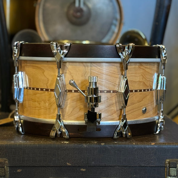 NEW Craviotto 6.5x14 Custom Shop Super Swing Maple - Natural Oil w/ Walnut Inlay, Satin Mahogany Hoops, & 45 Degree Edges