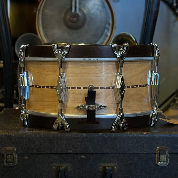 NEW Craviotto 6.5x14 Custom Shop Super Swing Maple - Natural Oil w/ Walnut Inlay, Satin Mahogany Hoops, & 45 Degree Edges