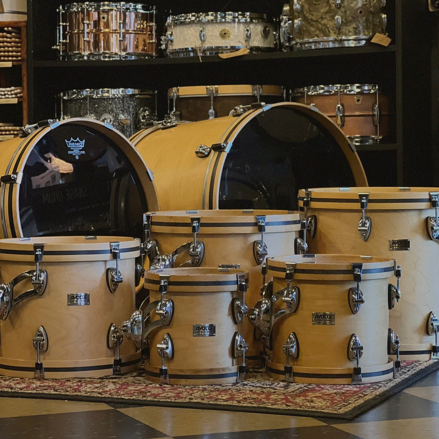 USED Mid 90's Ayotte Custom Series in Natural Satin Maple - 18x22, 16x18, 14x16, 12x14, 10x12, 9x10, 8x8