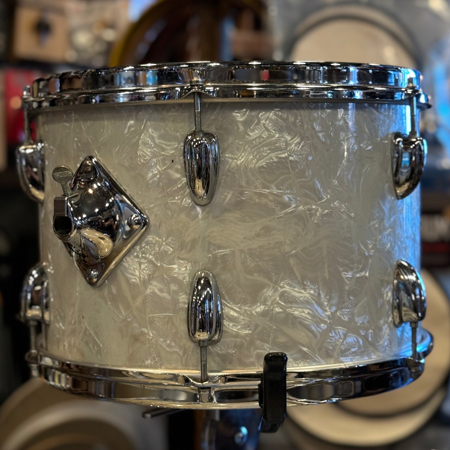 VINTAGE 1960-70 Slingerland in White Marine Pearl - 14x20, 9x13, 16x16