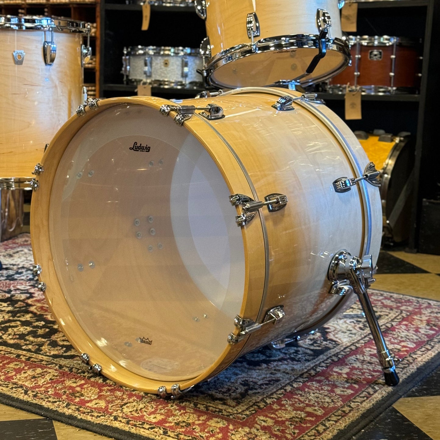 NEW Ludwig Classic Maple Downbeat Outfit in Natural Lacquer - 14x20, 8x12, 14x14