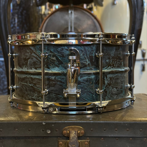 USED Pork Pie 7x14 Patina Brass Snare Drum