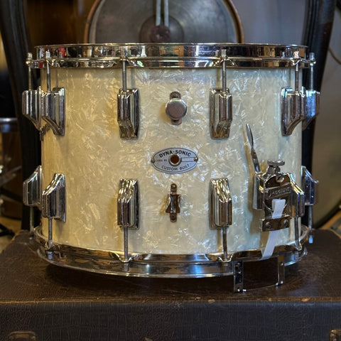 VINTAGE 1960's Rogers 10x14 Dynasonic Snare Drum in White Marine Pearl