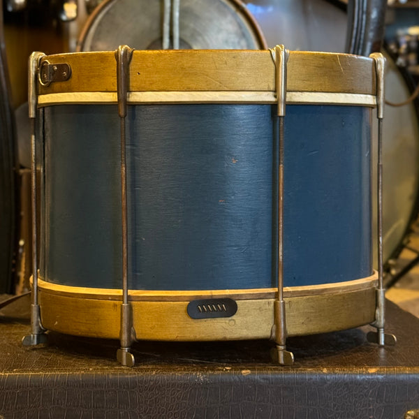 VINTAGE 1940's Leedy 8x13 Single Tension Snare Drum in Royal Blue w/ Gold Hoops