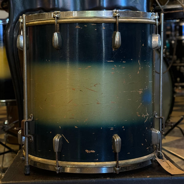 VINTAGE 1950's Slingerland 16x16 Radio King Floor Tom in Blue & Silver Duco