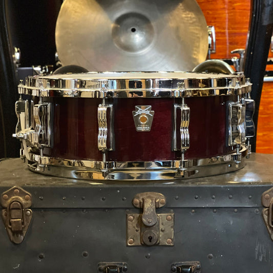 USED 1990's Ludwig 5x14 Classic Maple Snare Drum in Mahogany Gloss