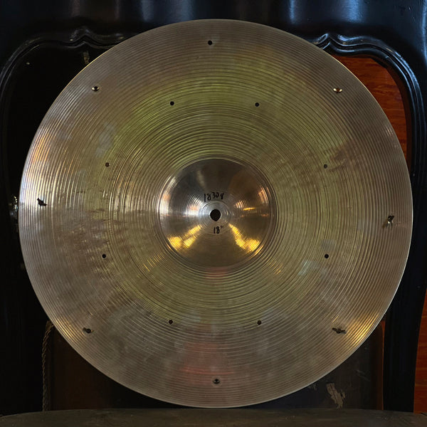 VINTAGE 1960's A. Zildjian 18” Crash-Ride Cymbal Drilled for Sixteen Rivet Holes - 1830g