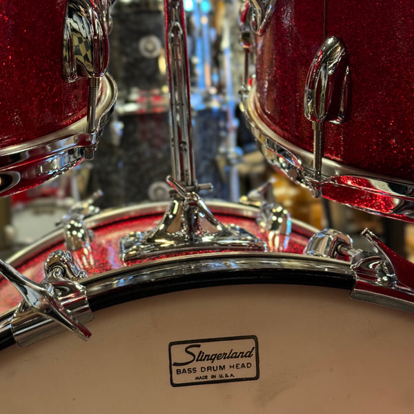 VINTAGE 1970's Slingerland Modern Solo Outfit in Red Sparkle