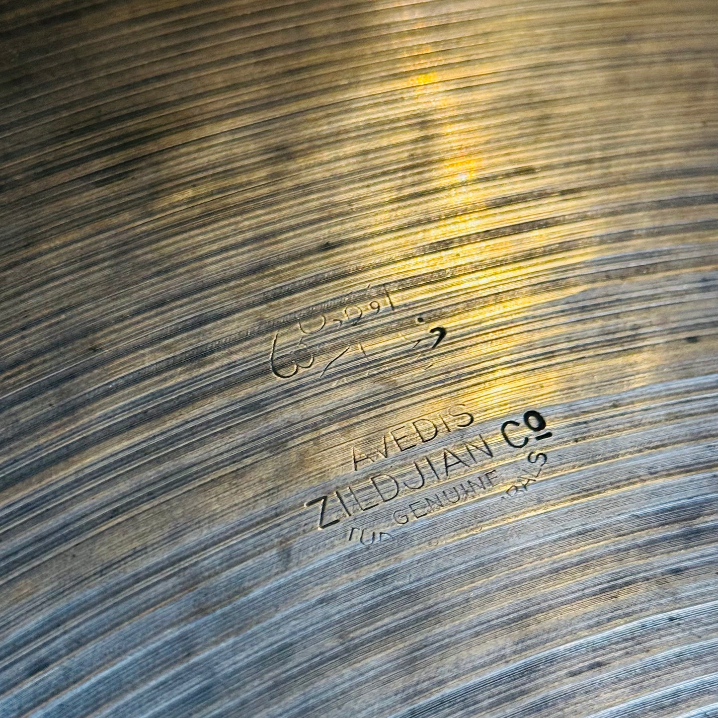 VINTAGE 1940's A. Zildjian 22" Early Transition Stamp Thin Ride - 2582g