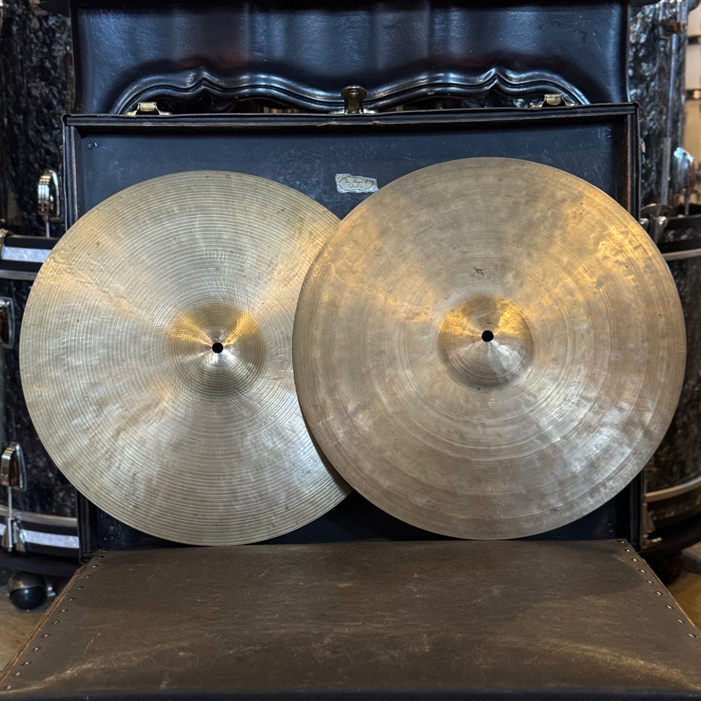 VINTAGE 1950's-1960's Zildjian K. Istanbul 15" Intermediate Stamp over Old Stamp Hi-Hats - 958/1344