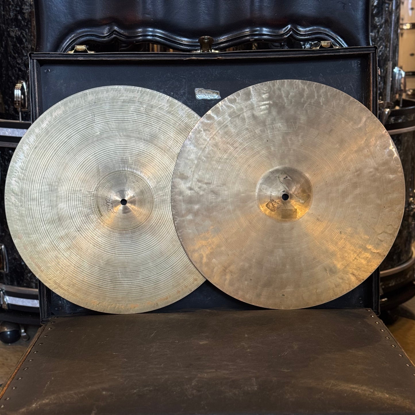 VINTAGE 1950's-1960's Zildjian K. Istanbul 15" Intermediate Stamp over Old Stamp Hi-Hats - 958/1344