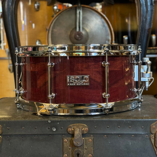 USED Greg Gaylord 5x13 Solo Segment Block Purpleheart Snare Drum in Natural Gloss