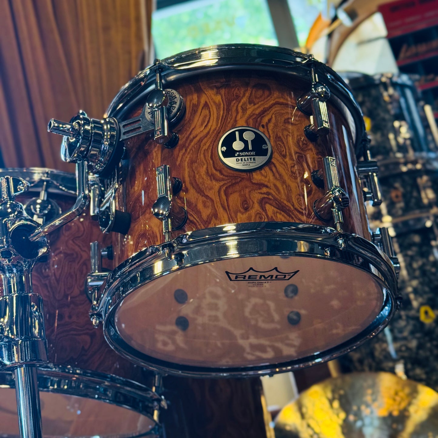 USED Sonor Delite Round Badge in Walnut Roots Lacquer - 16x18, 8x10, 9x12, 14x14
