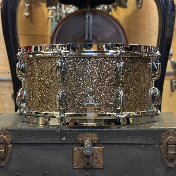 NEW Gretsch 6.5x14 Broadkaster Snare Drum in Ginger Glass Glitter w/ Micro Sensitive Throw-Off & Tone Control