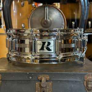 VINTAGE 1970's Rogers 5x14 Big R Chrome over Brass Dynasonic Snare Drum