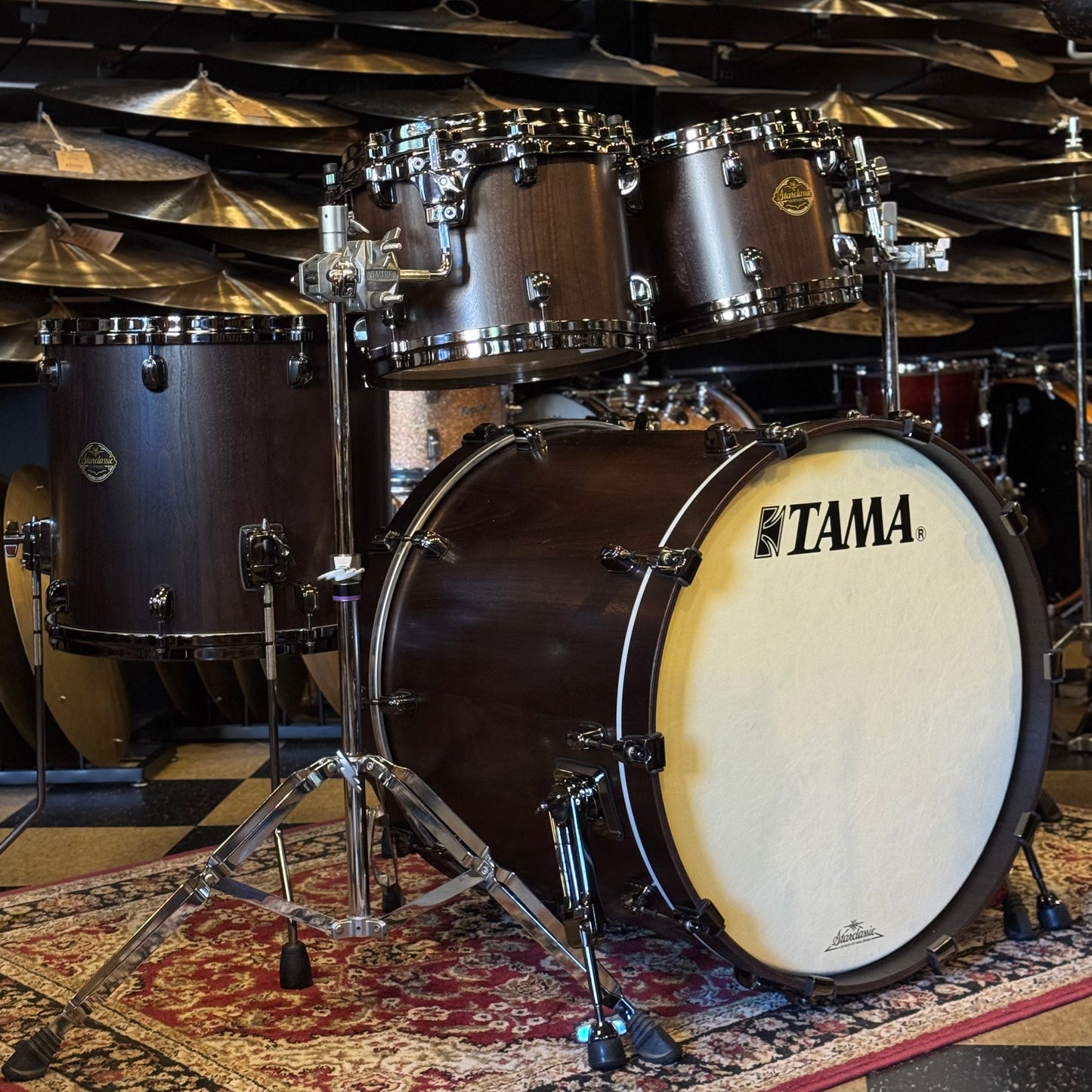 USED 2013 Tama Made in Japan Limited Edition Starclassic Walnut Select in Satin Walnut w/ Black Nickel HW - 18x22, 8x10, 9x12, 14x16