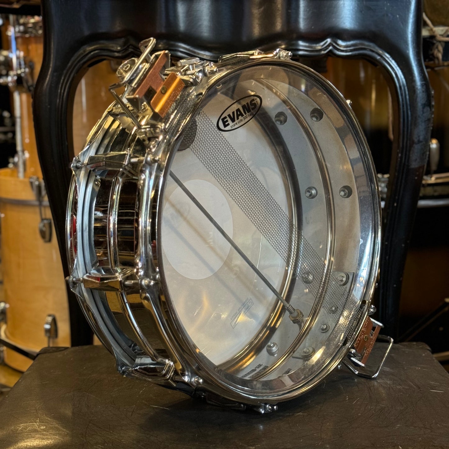 VINTAGE 1970's 5x14 Ludwig Chrome over Aluminum Super Sensitive