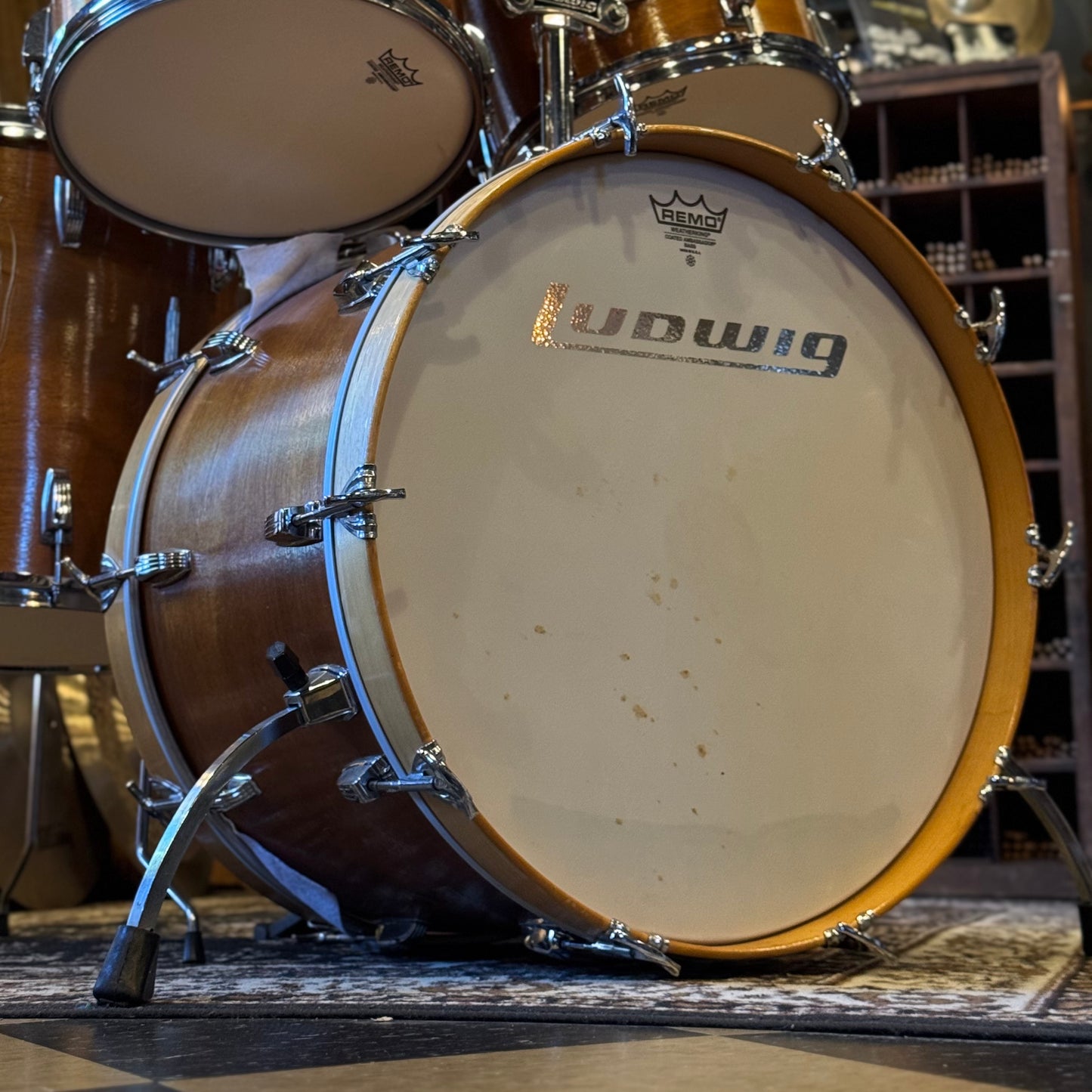 VINTAGE 1970's Ludwig Hollywood Outfit in Natural Mahogany - 14x22, 8x12, 9x13, 16x16