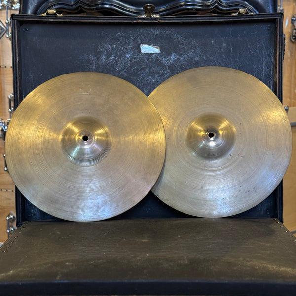 VINTAGE 1940's A. Zildjian 13" Transition Stamp Hi-Hat Cymbals - 536/570g