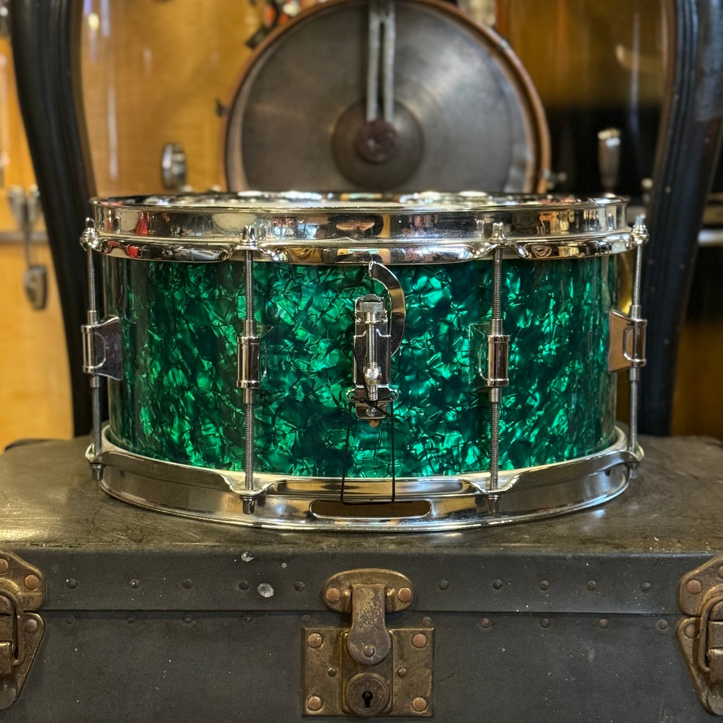 USED MIJ 6.5x13 Snare Drum in Green Diamond Pearl