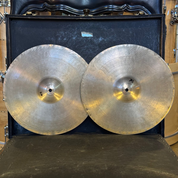 VINTAGE 1940's A. Zildjian 13" Transition Stamp Hi-Hat Cymbals - 536/570g