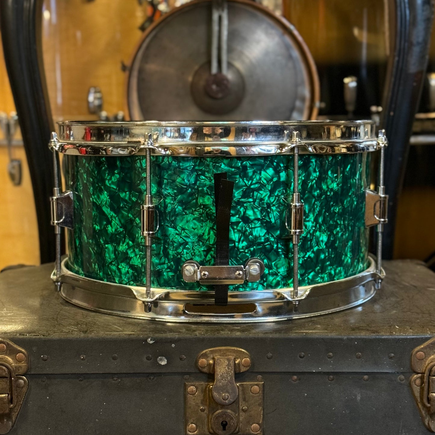 USED MIJ 6.5x13 Snare Drum in Green Diamond Pearl