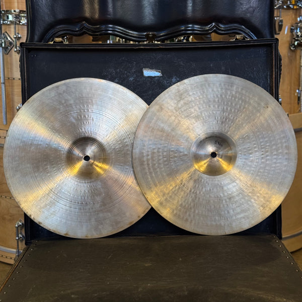 VINTAGE 1960's A. Zildjian 14" "Medium" Hi-Hat Cymbals - 650/854g