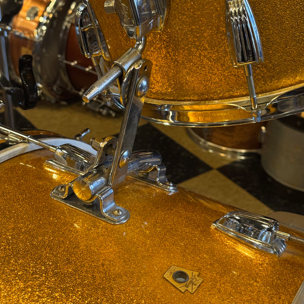 VINTAGE 1965-1966 One-Owner Ludwig Super Classic Outfit in Gold Sparkle w/ Supraphonic & Hardware - 14x22, 9x13, 16x16, 5x14