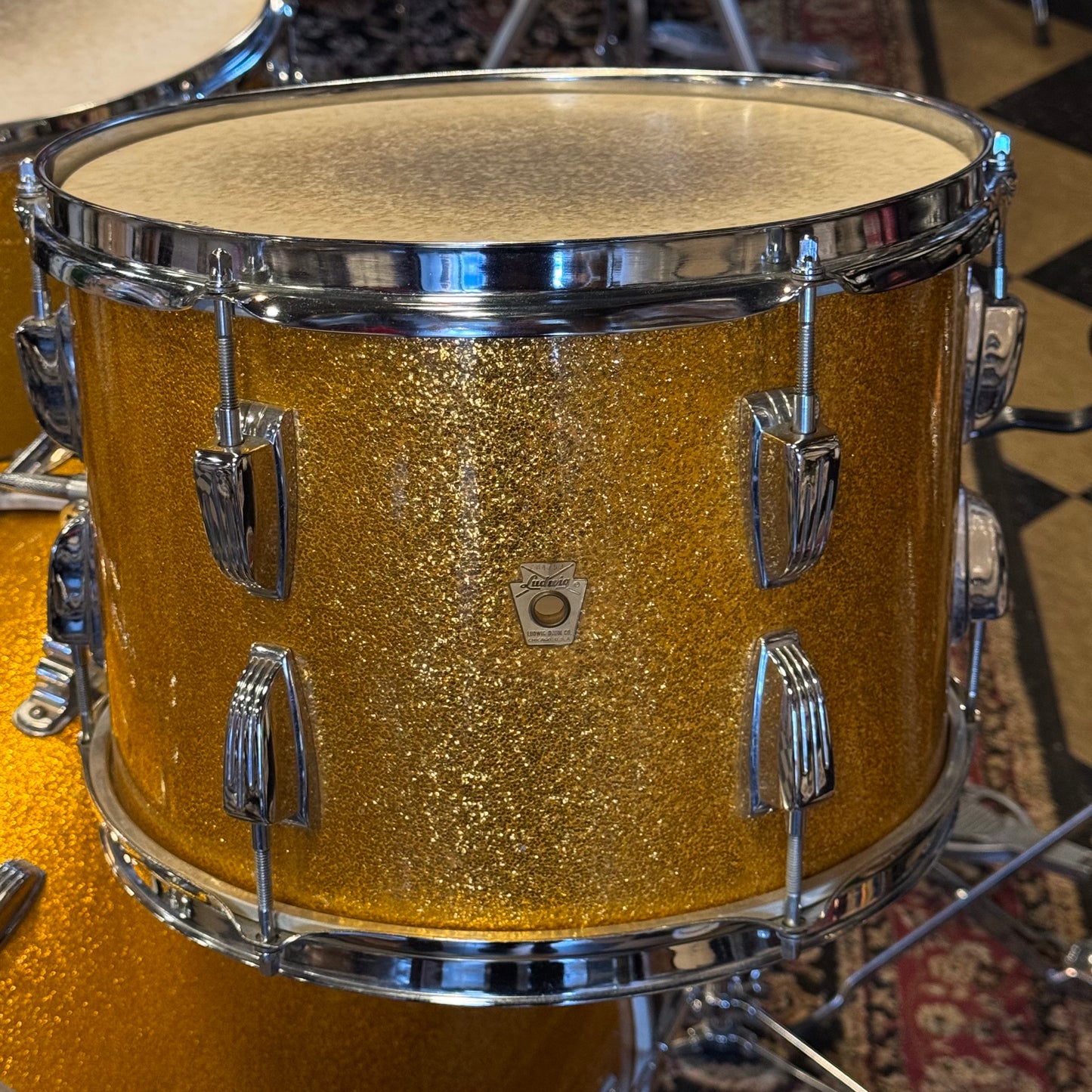 VINTAGE 1965-1966 One-Owner Ludwig Super Classic Outfit in Gold Sparkle w/ Supraphonic & Hardware - 14x22, 9x13, 16x16, 5x14