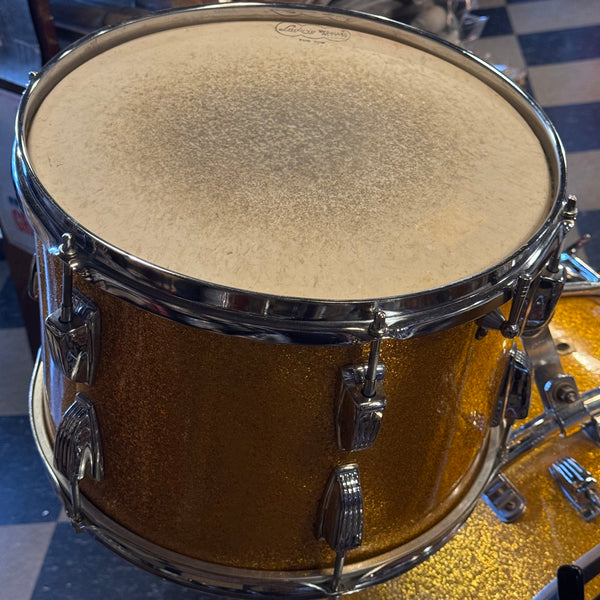 VINTAGE 1965-1966 One-Owner Ludwig Super Classic Outfit in Gold Sparkle w/ Supraphonic & Hardware - 14x22, 9x13, 16x16, 5x14