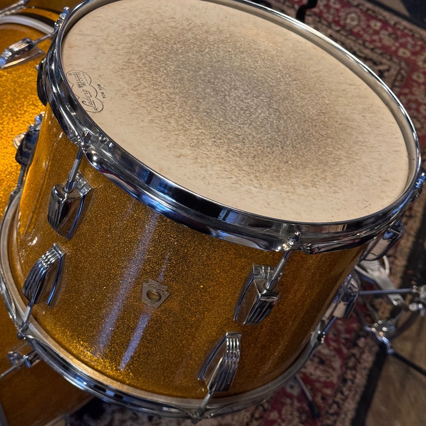 VINTAGE 1965-1966 One-Owner Ludwig Super Classic Outfit in Gold Sparkle w/ Supraphonic & Hardware - 14x22, 9x13, 16x16, 5x14