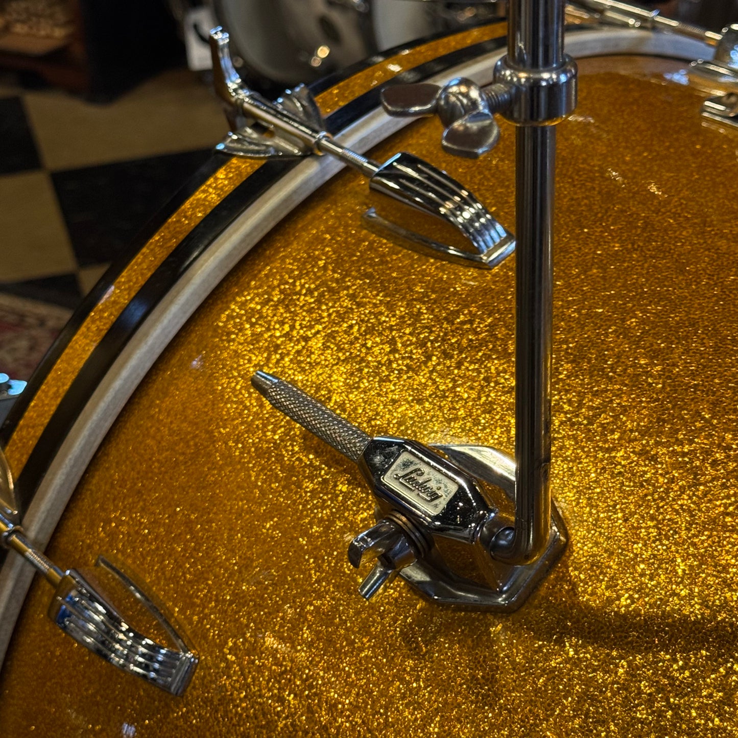 VINTAGE 1965-1966 One-Owner Ludwig Super Classic Outfit in Gold Sparkle w/ Supraphonic & Hardware - 14x22, 9x13, 16x16, 5x14