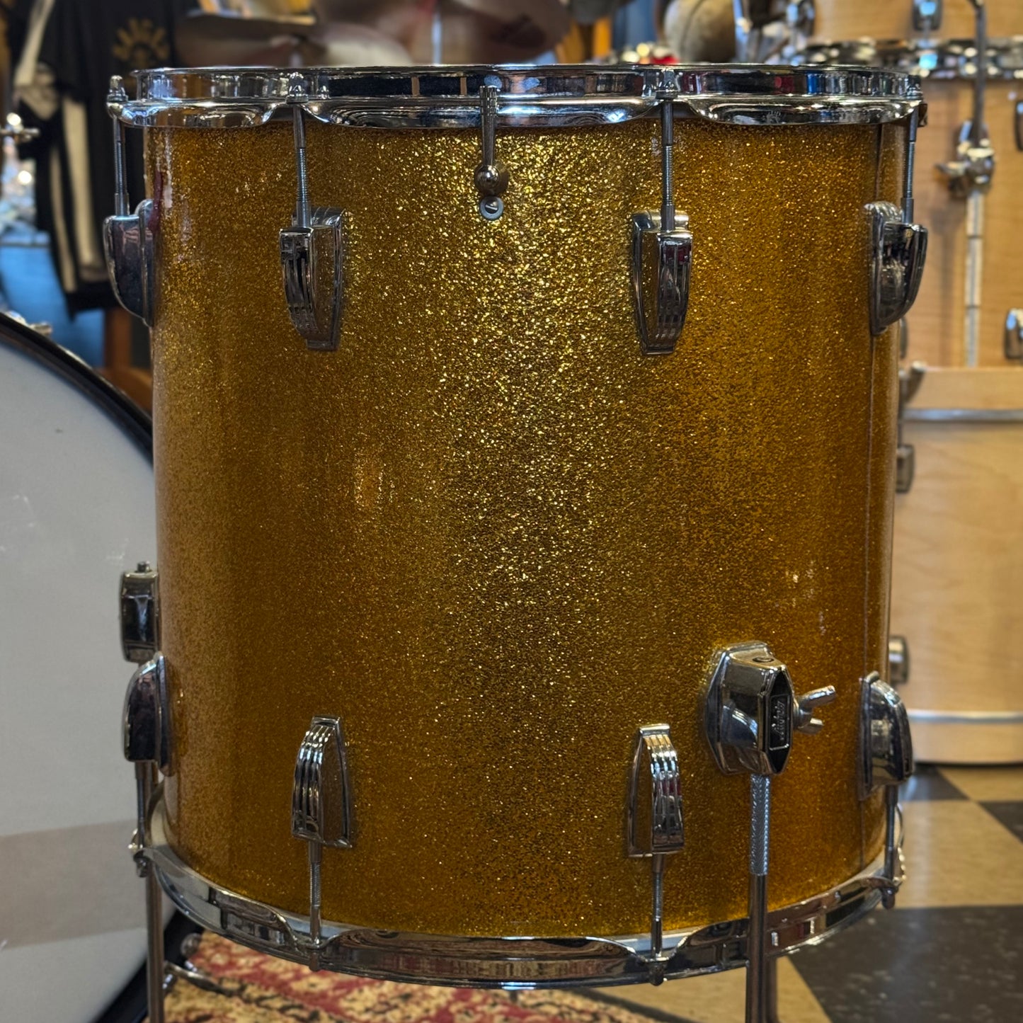 VINTAGE 1965-1966 One-Owner Ludwig Super Classic Outfit in Gold Sparkle w/ Supraphonic & Hardware - 14x22, 9x13, 16x16, 5x14