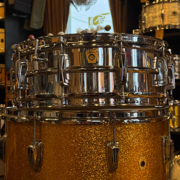 VINTAGE 1965-1966 One-Owner Ludwig Super Classic Outfit in Gold Sparkle w/ Supraphonic & Hardware - 14x22, 9x13, 16x16, 5x14