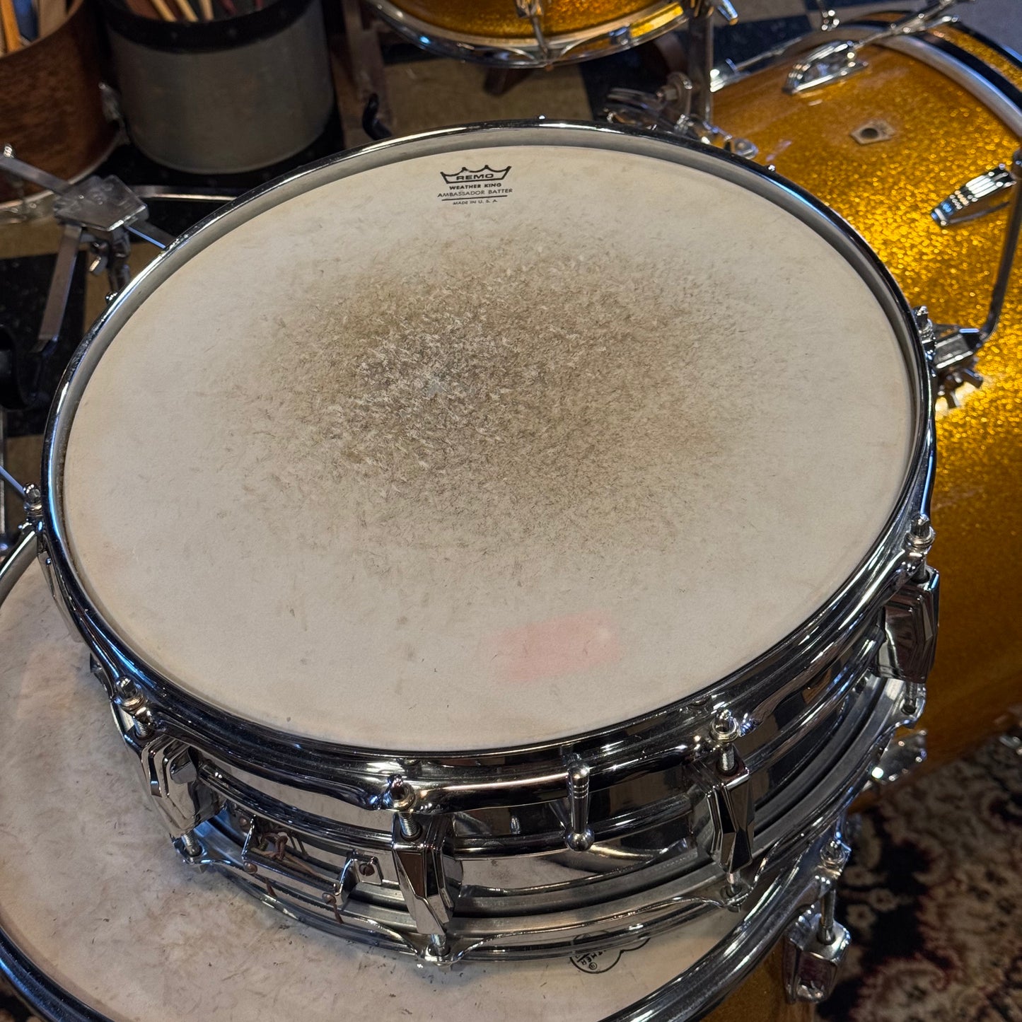 VINTAGE 1965-1966 One-Owner Ludwig Super Classic Outfit in Gold Sparkle w/ Supraphonic & Hardware - 14x22, 9x13, 16x16, 5x14