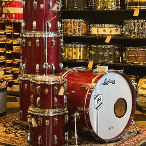 USED 1990's Ludwig Classic Series Drum Set in Natural Cherry Lacquer - 16x22, 9x10, 10x12, 11x13, 14x14, 16x16