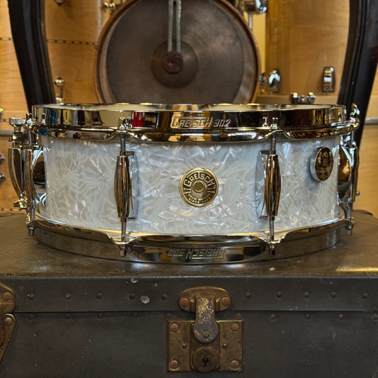 NEW Gretsch 5x14 Broadkaster Snare Drum in 60's Marine Pearl - 8 Lug w/ Lightning & Tone Control