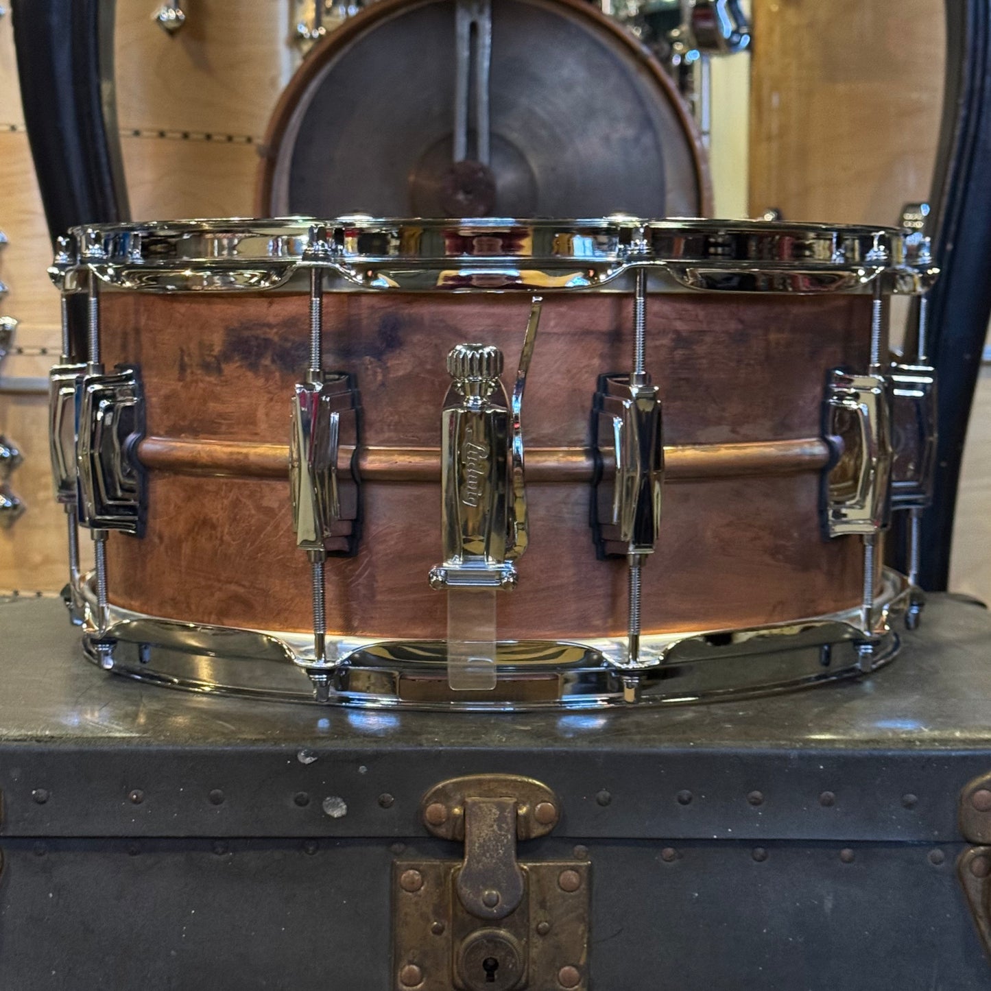 NEW Ludwig 6.5x14 Copper Phonic Snare Drum in Natural Patina