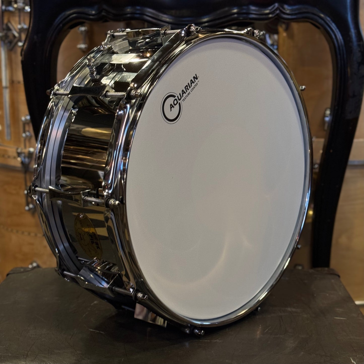 USED Pork Pie 6.5x14 Little Squealer Steel Snare Drum