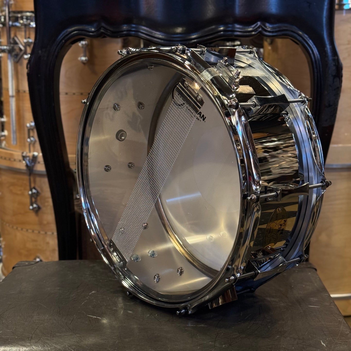 USED Pork Pie 6.5x14 Little Squealer Steel Snare Drum