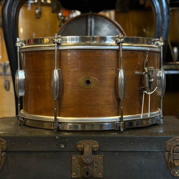 VINTAGE 1950's Slingerland 7x14 Radio King Student Model in Natural Mahogany