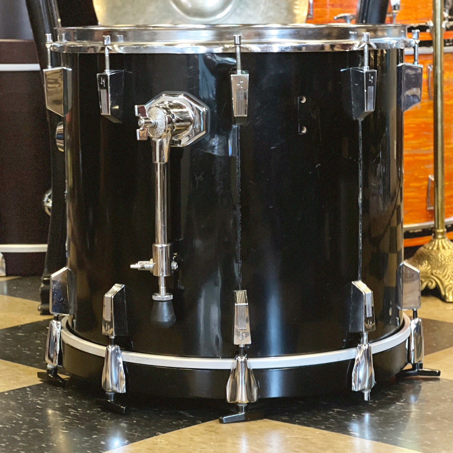 VINTAGE 1970's Sonor 16x18 Centennial Model Phonic Bass Drum Tom Conversion - Black Wrap