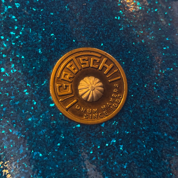 VINTAGE 1960's Gretsch Round Badge Progressive Jazz Outfit in Blue Sparkle - 14x20, 8x12, 14x14, 5.5x14