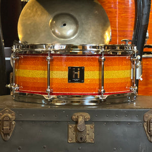 NEW Handshake Drums 6x14 Maple Stave Snare Drum in Tequila Sunrise Glass Lacquer
