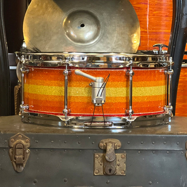 NEW Handshake Drums 6x14 Maple Stave Snare Drum in Tequila Sunrise Glass Lacquer