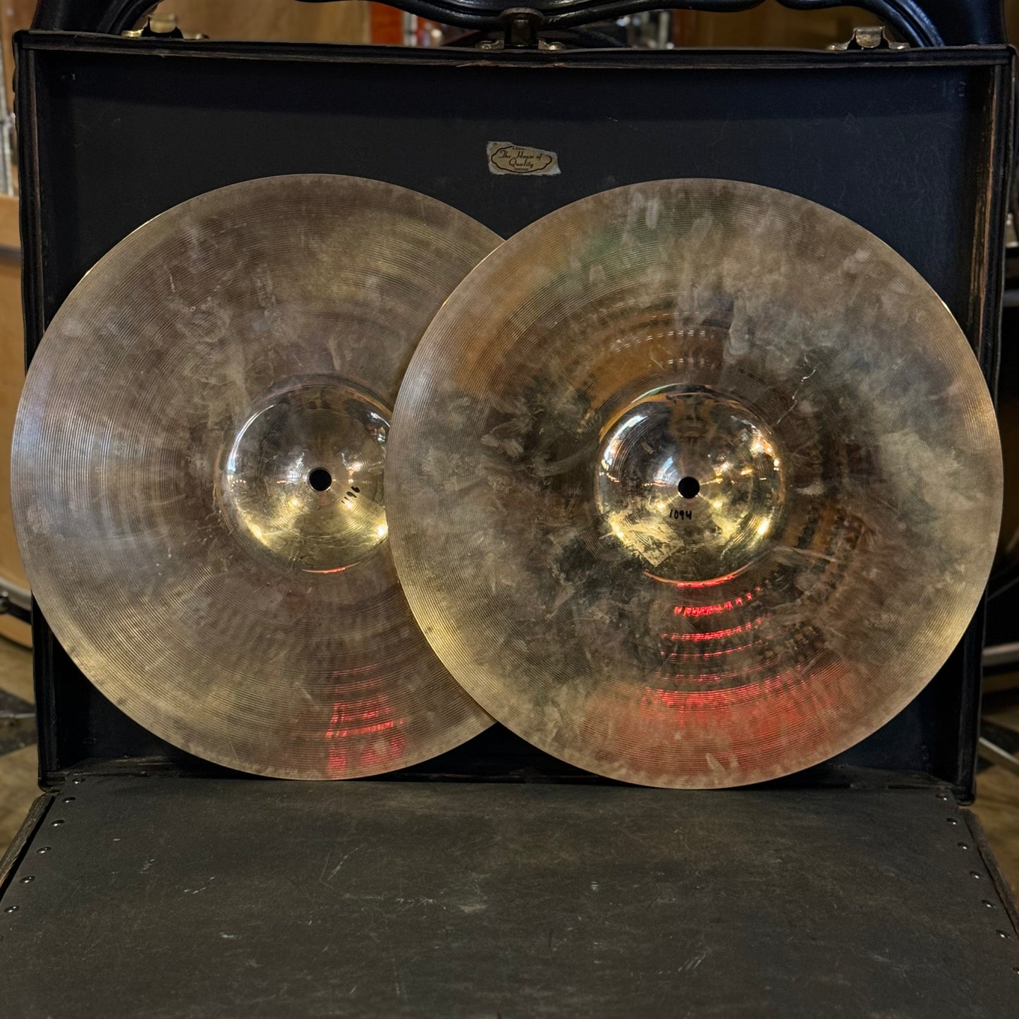 USED Zildjian 14" A Custom Hi-Hat Cymbals - 1094/1196g