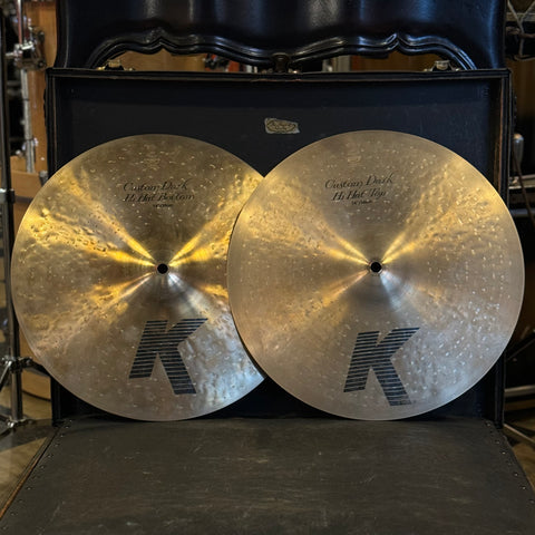 USED Zildjian 14" K. Custom Dark Hi-Hat Cymbals - 1108/1234