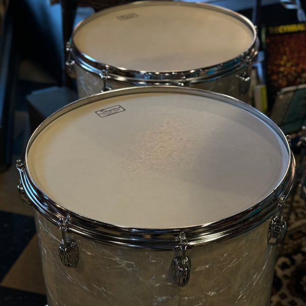 VINTAGE 1970's Slingerland Buddy Rich Outfit in White Marine Pearl - 14x22, 9x13, 16x16, 16x16