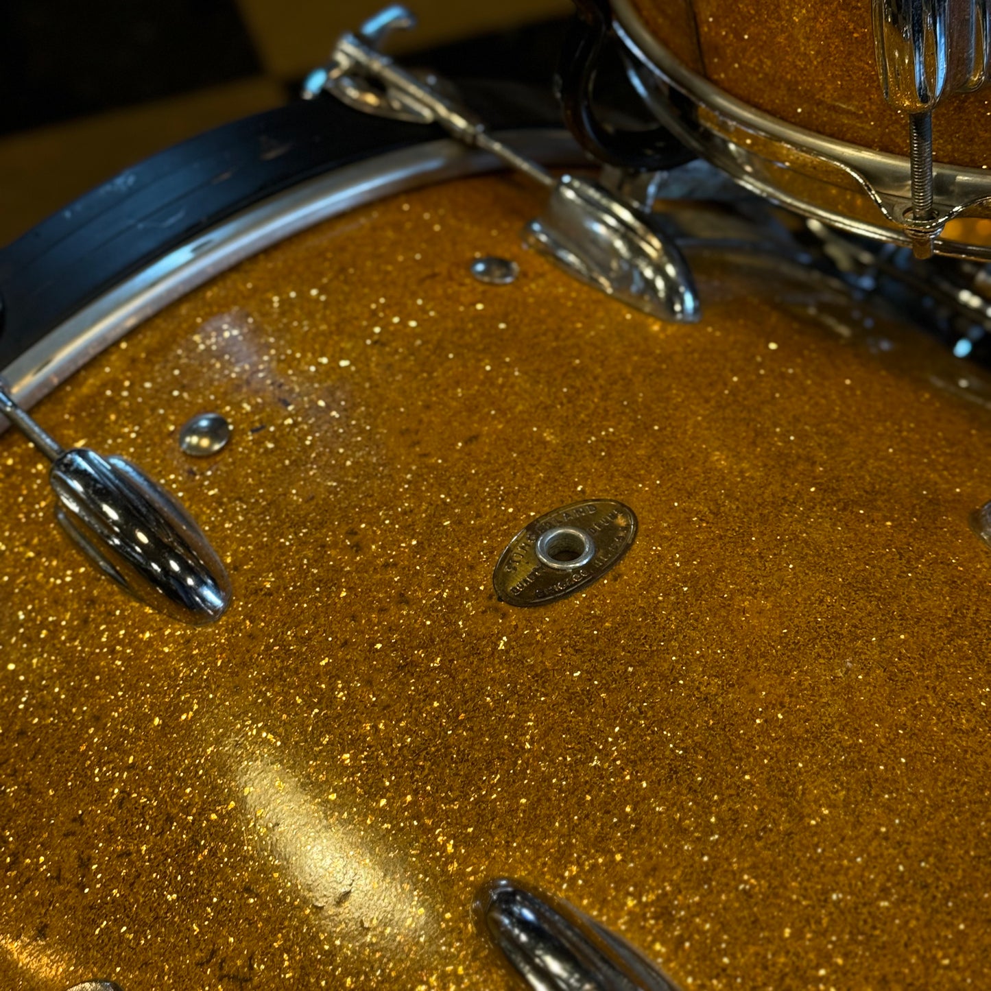 VINTAGE 1950s-60s Slingerland Radioking in Gold Sparkle - 14x22, 9x13, 16x16