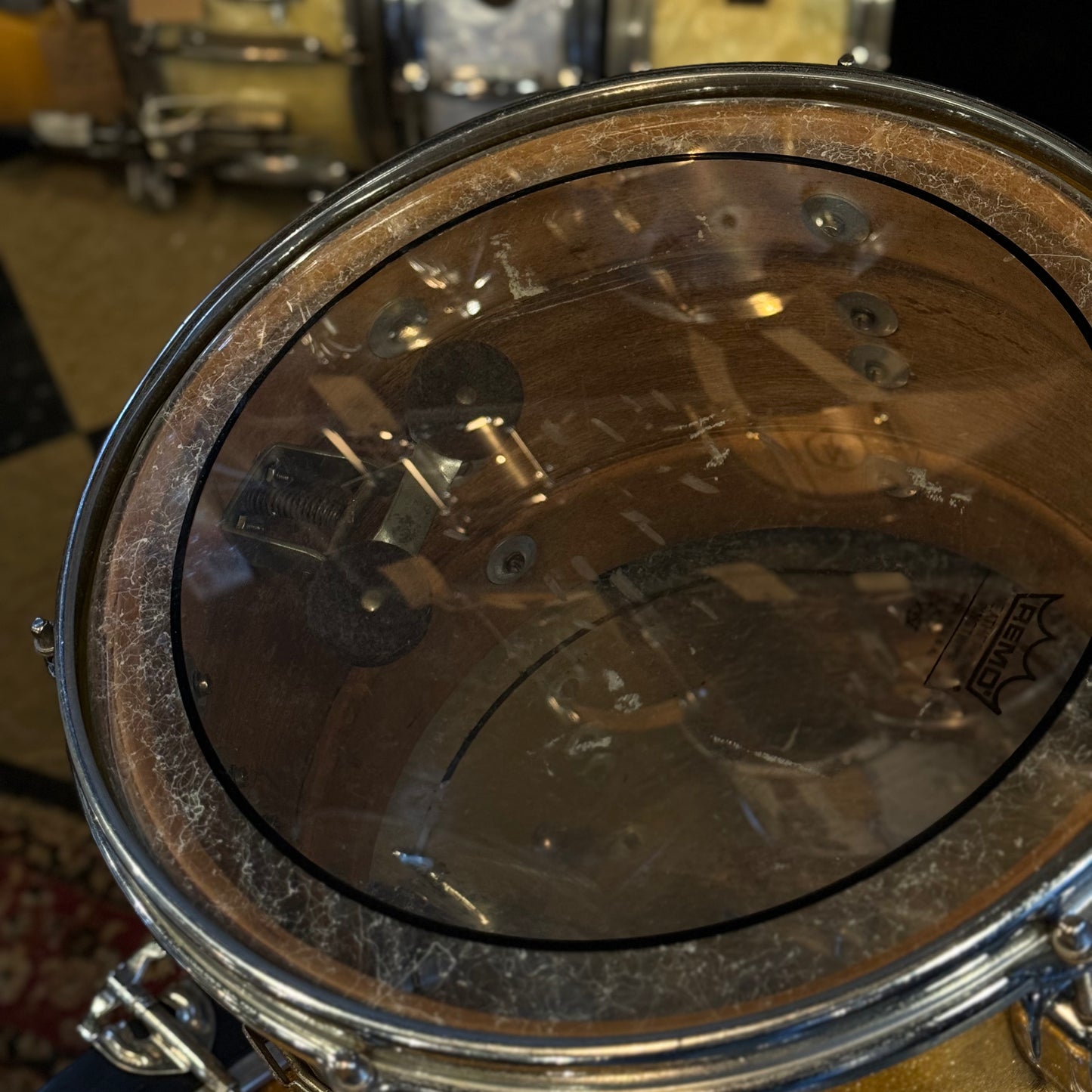 VINTAGE 1950s-60s Slingerland Radioking in Gold Sparkle - 14x22, 9x13, 16x16